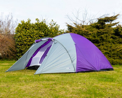 Adtrek 4 Person Tent - PURPLE/GREY