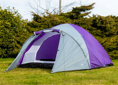 Adtrek 4 Person Tent - PURPLE/GREY