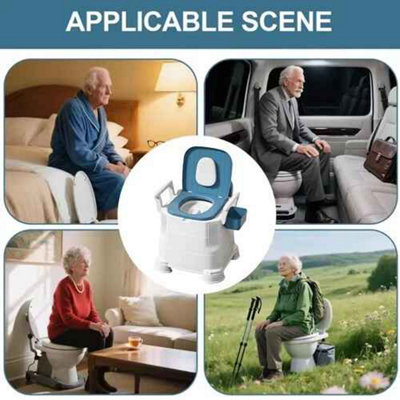Adult Bedside Commode Toilet with Detachable Armrests, Mobile