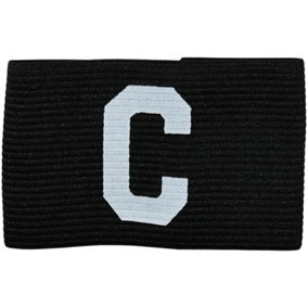 Adult Captains Armband - BLACK - Football Rugby Sports Arm Bands Big C