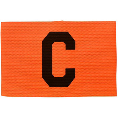 Adult Captains Armband - FLUO ORANGE - Football Rugby Sports Arm Bands Big C