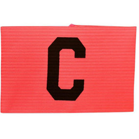Adult Captains Armband - FLUO PINK - Football Rugby Sports Arm Bands Big C