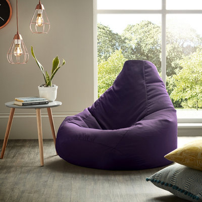 Adult Highback Beanbag for Indoors or Outdoors Ready Filled Bean bags - Purple