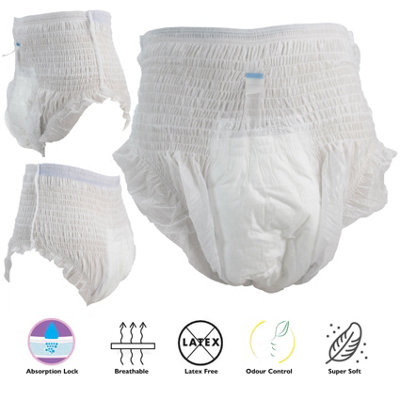 Adult Nappies Incontinence Pull up Pants Diapers 10pcs Medium Large