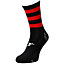 ADULT Size 7-11 Hooped Stripe Football Crew Socks BLACK/RED Training Ankle