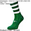 ADULT Size 7-11 Hooped Stripe Football Crew Socks GREEN/WHITE Training Ankle