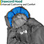 Adult Sleeping Bag 3 Season Single Person Warm Hood Carry Bag Trail Blue Alpine 250