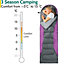 Adult Sleeping Bag 3 Season Single Person Warm Hood Carry Bag Trail Purple Alpine 250
