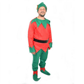 Adult Unisex Christmas Elf Xmas Fancy Dress Costumes Accessories  One Size