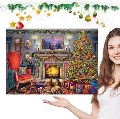 Advent Calendar Jigsaw Puzzle 1008 Pieces, Festive Fireplace 24 Days Adve