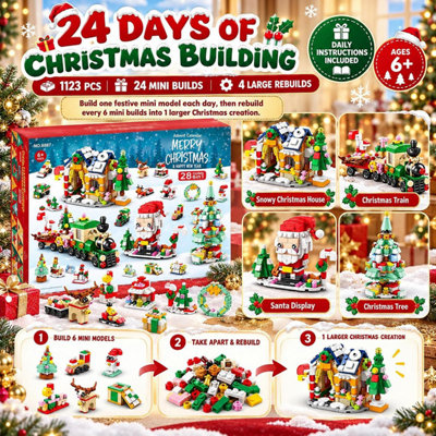 Advent Calendar 2026 Building Blocks Set, 24 Day Christmas Countdown ...