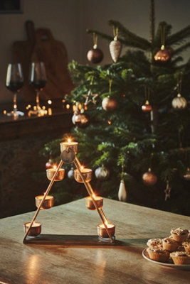 Advent Countdown Candle Holder with Date Discs in Antique Brass H25Cm W25Cm