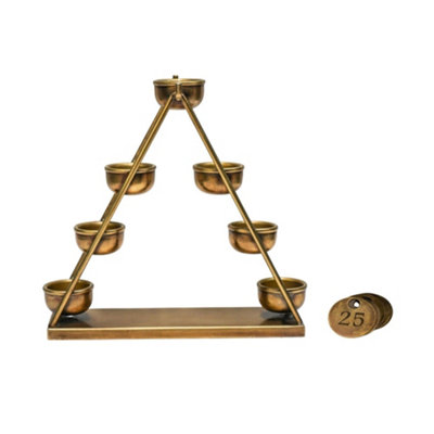 Advent Countdown Candle Holder with Date Discs in Antique Brass H25Cm W25Cm - 5
