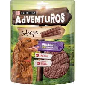 Adventuros Strips Dog Treat Venison Flavour 90g (Pack of 6)