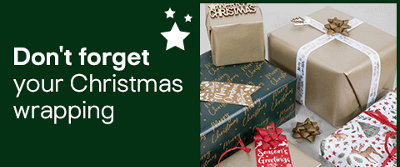 Discover Christmas wrapping paper at B&Q.