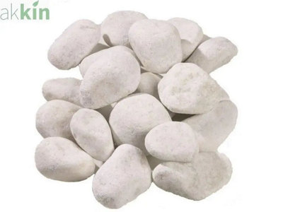 Aegan White Marble Cobbles 40-20mm Decorative Garden Stones 25kg