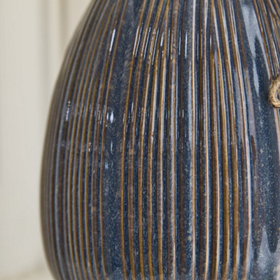 Aegean Blue Fluted Ceramic Decoration Pitcher Jug Vase - 3