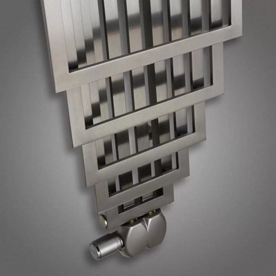 Aeon Podium Radiator 1200 x 400 mm Brushed Stainless Steel, Hot Water ...