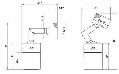 Aerator F22x1 Two Function 360deg Chrome Plated Brass Water Saving Basin Tap - 4