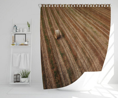 Aerial view of hay bale fields (Shower Curtain) / Default Title Price Comparisons | Compare The Build