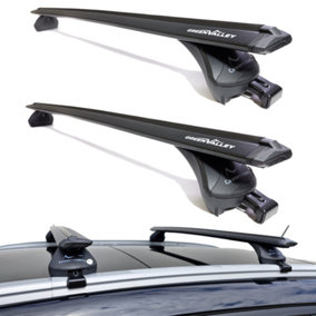 Aerodynamic Roof Rack Wing Bars Black, Fits Audi A6 Avant Estate 2005-2011 Flush Rails