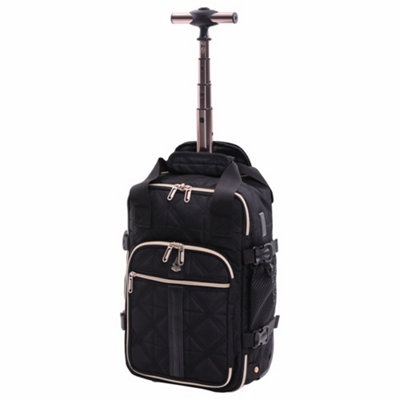 Aerolite 40x20x25 Ryanair Maximum Size Backpack Trolley Bag With 2 Wheels Recycled Eco-Friendly Cabin Luggage Approved Extendable