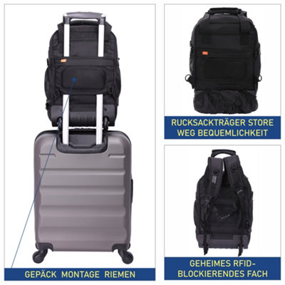 Aerolite 40x20x25 Ryanair Maximum Size Backpack Trolley Bag with 2 Wheels Recycled Eco Friendly Cabin Luggage