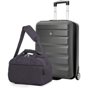 Aerolite 55x40x20 + 40x20x25 Ryanair Maximum Carry On Hand Cabin Luggage Bundle with 5 Year Guarantee