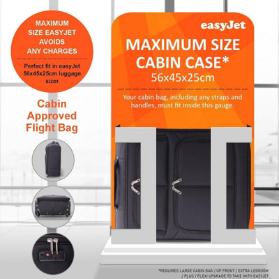 Aerolite 56x45x25cm British Airways Jet2 easyJet Upgrade Maximum Allowance Large Lightweight 2 Wheel Carry On