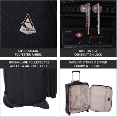 Aerolite Expandable 55x40x20cm to 55x40x23cm Ryanair Priority Max Super Lightweight Carry On Hand Cabin Luggage Suitcase 55x40x20