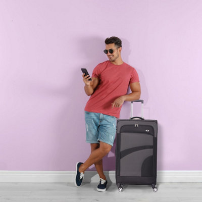 Aerolite Large 30in Lightweight 8 Wheel Eco Friendly Travel Checked Check In Hold Luggage Suitcase with