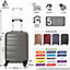 Aerolite Lightweight 55cm Hard Shell 34L Travel Carry On Hand Cabin Luggage Suitcase 4 Wheels, Approved for over 100 airlines