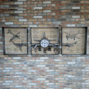 Aeroplane Clock Wall Decoration