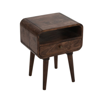 Aertona Dark Mango Wood Bedside Table with Drawer