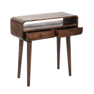 Aertona Dark Mango Wood Console Table with 2 Drawers