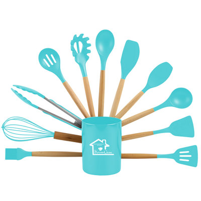 AEX 12-Piece Silicone Kitchen Utensils Set Non-Stick Cooking Tools with ...