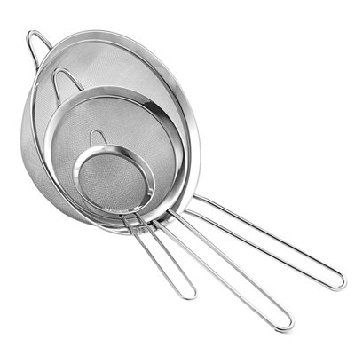 AEX 3 Piece Fine Mesh Sieve Set Stainless Steel Kitchen Strainers for ...