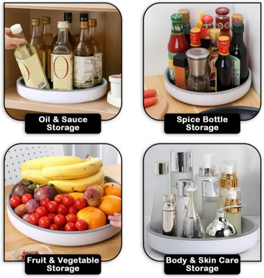 AEX 360 Rotating Lazy Susan Turntable Spice Rack Kitchen Cupboard ...