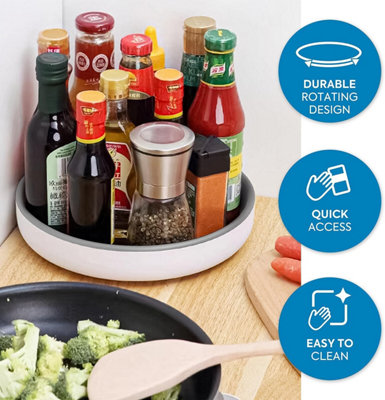 AEX 360 Rotating Lazy Susan Turntable Spice Rack Kitchen Cupboard ...