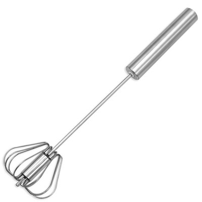 AEX Stainless Steel Semi Automatic Egg Whisk Hand a Push Beater Food Blender for Baking Cooking Kitchen Utensil