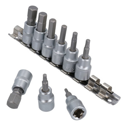 AB Tools Inbus-Bit-Set – 3/8" Antrieb, 9 Größen Von 1/8" Bis 1/2" – Aus Chrom-Vanadium-Stahl