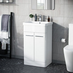 Afern 500mm Vanity Unit Cabinet and Wash Basin White