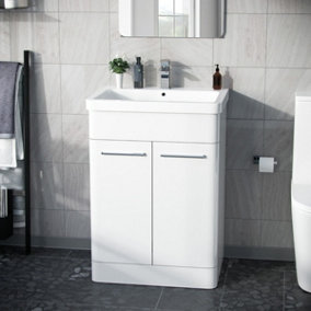 Afern 600mm Vanity Unit Cabinet and Wash Basin White
