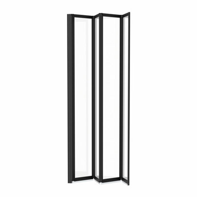 Affine 4 Folding Bath Shower Screen 1000mm Door Matt Black Four Panels ...