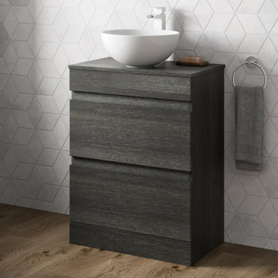 Affine 600mm Bathroom Vanity Unit Countertop Wash Basin Oval Floor ...