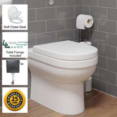 Affine Back To Wall Toilet Pan D Shape Soft Close Seat Concealed ...