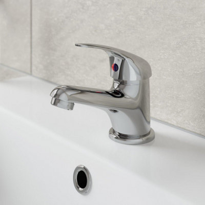 Bathroom Basin Mixer Tap + Slotted / Unslotted Waste - Mono Single