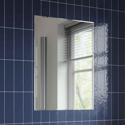 Affine Bathroom Mirror Plain Rectangle Modern Wall Mounted Bevelled ...