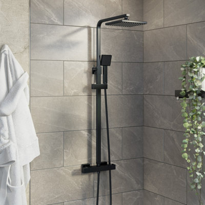 Affine Complete Bathroom Suite Black Bath Shower Screen Vanity Basin ...