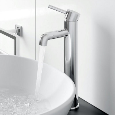 Affine Modern Bathroom High Rise Tall Monobloc Basin Sink Mixer Tap ...